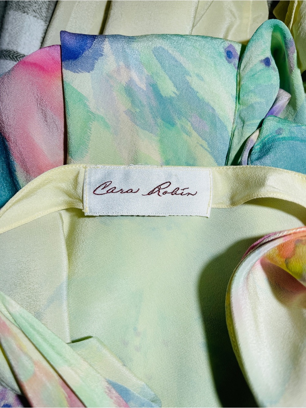 Pastel Watercolor Ruffle-Front Tunic Cardigan - Multi - Picture 4 of 4